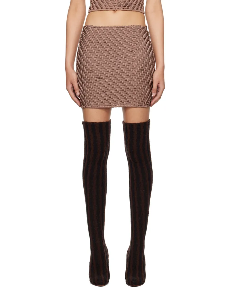 Isa Boulder SSENSE Exclusive Taupe Weavewave Skirt Soil