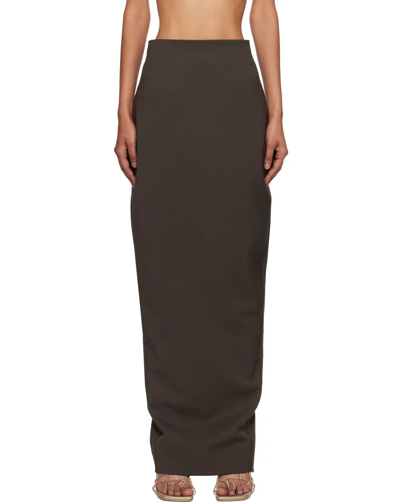 Rick Owens Gray Concordians Dirt Pillar Maxi Skirt 78