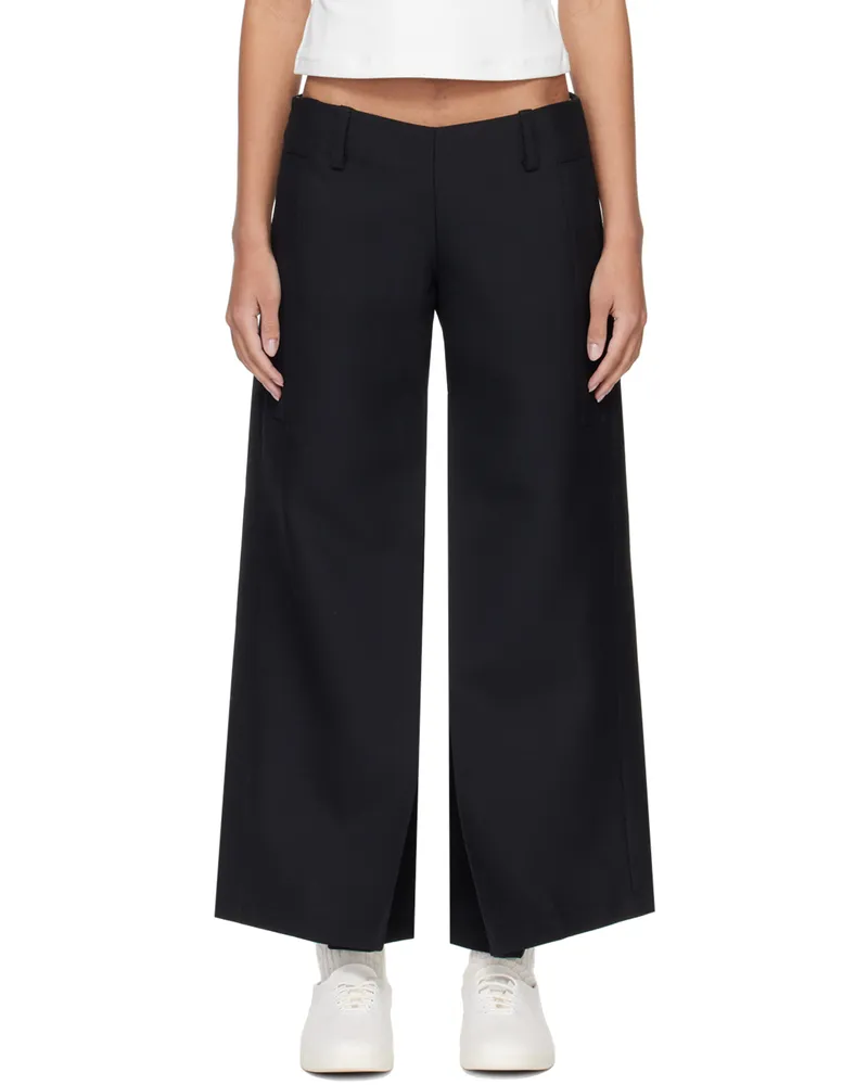 Fax Copy Express Black Low-Rise Trousers Black
