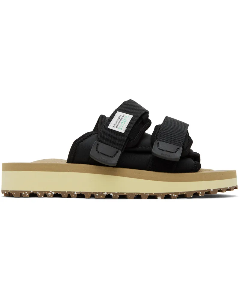 SUICOKE Black & Beige Moto-Cab-Eco Sandals Black