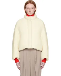 Missing You Already Off-White Zipped Down Jacket Ivory