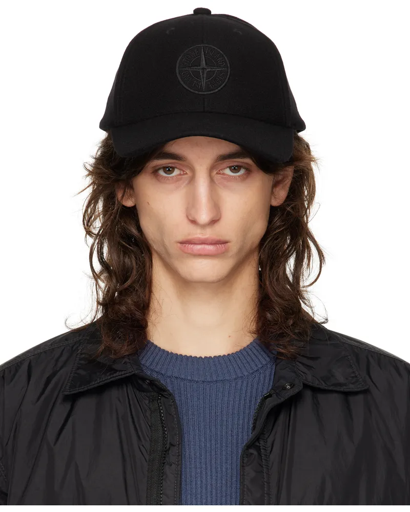 Stone Island Black Flanella Insulated Cap V0029