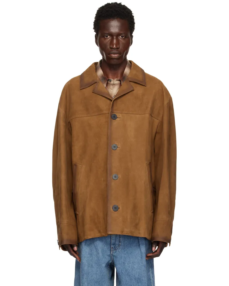 Wooyoungmi Brown Goat Suede Jacket 656c
