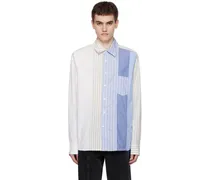Blue & White Paneled Shirt