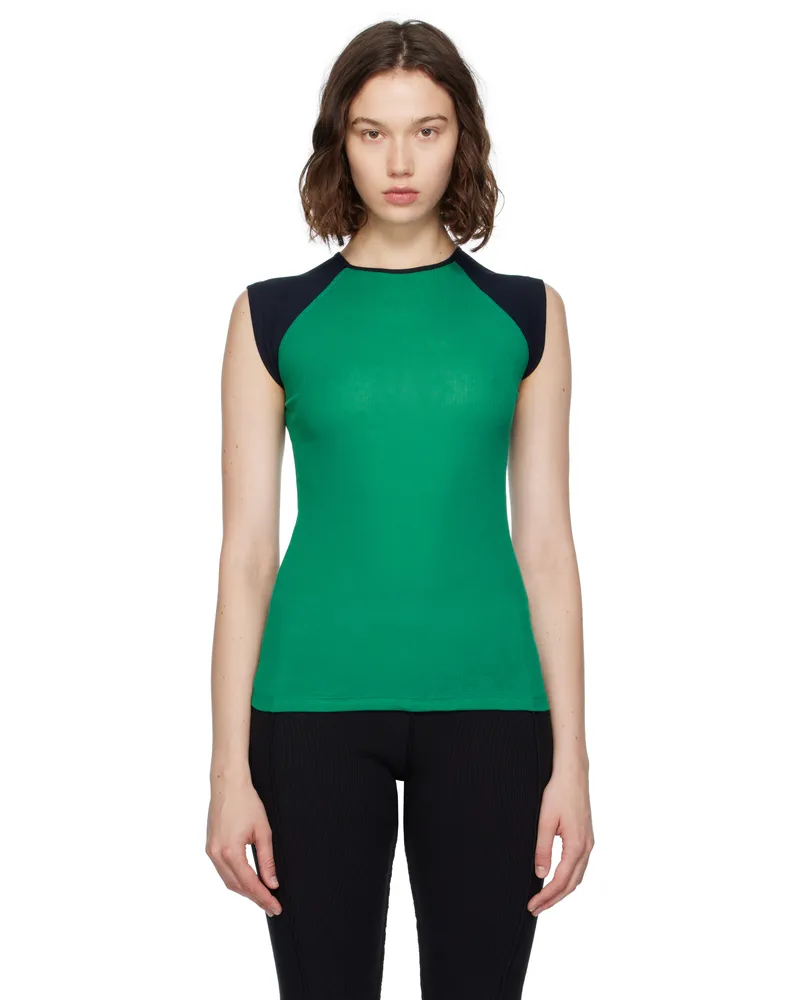 Baserange Green & Navy Gene Tank Top Mira