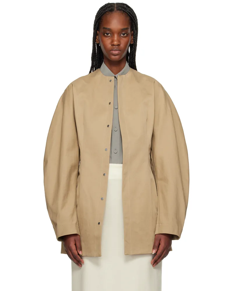 AURALEE Tan Washed Finx Chino Half Coat Camel