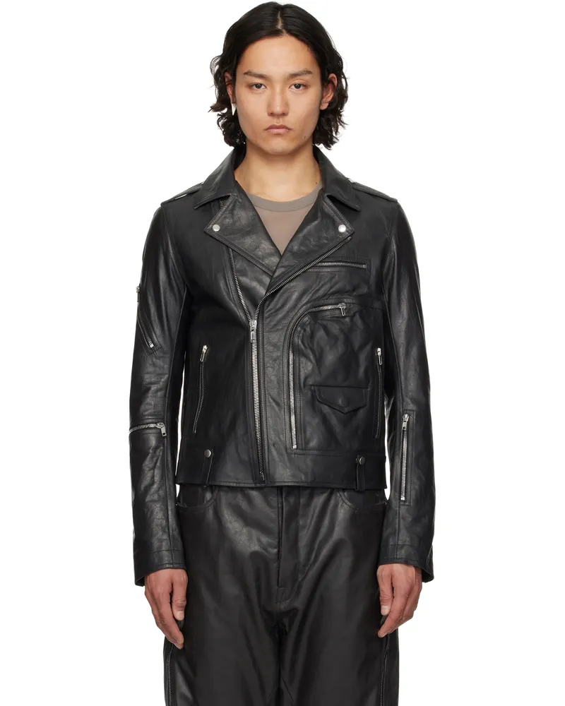 Rick Owens Black Hollywood Bauhaus Stooges Leather Jacket 09