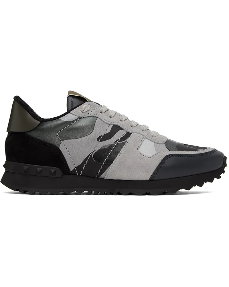 Valentino Garavani Black & Gray Rockrunner Sneakers Ij7