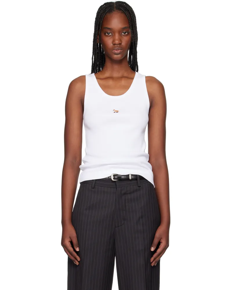 Kitsuné White Baby Fox Ribbed Tank Top P100