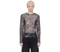 Gray Camo Printed Long Sleeve T-Shirt