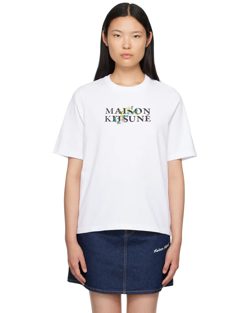 Kitsuné White Flowers T-Shirt White