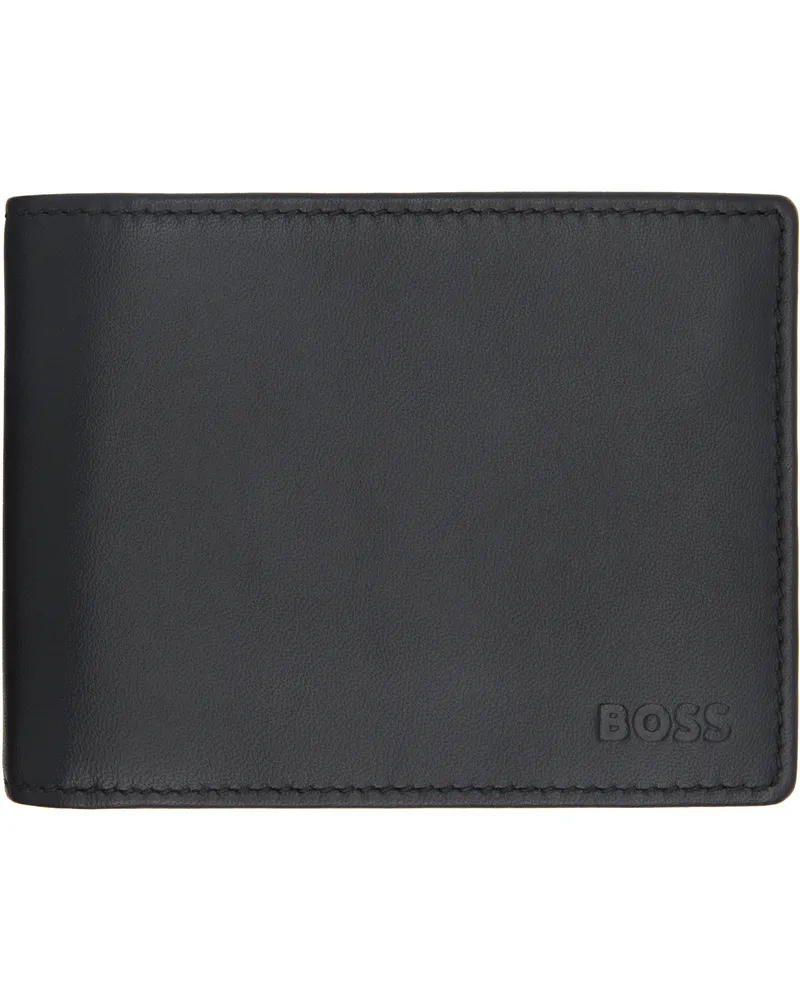 HUGO BOSS Black Embossed-Logo Coin Wallet 001-black