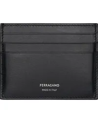 Ferragamo Black Leather Card Holder Nero.