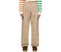Khaki Miffy Embroidered Trousers