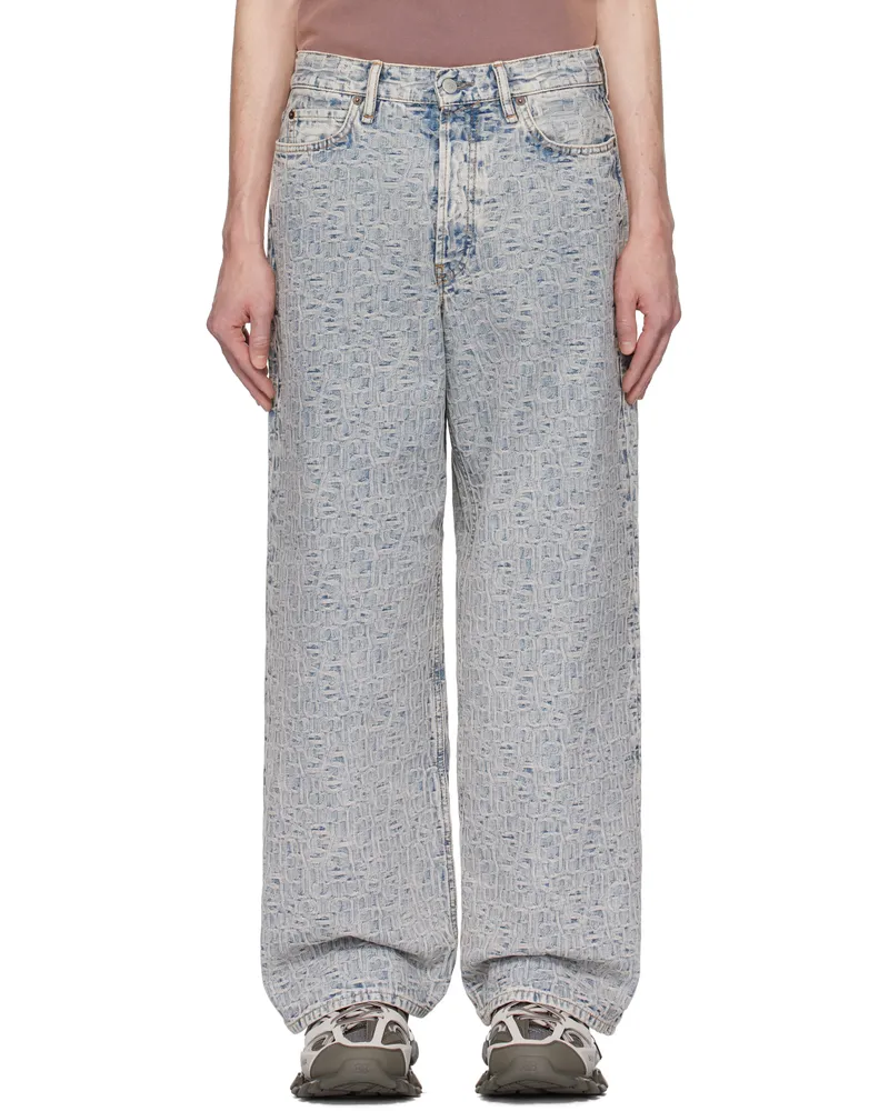 Acne Studios Blue Baggy Fit 1981M Monogram Jeans Buf