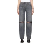Gray Cutout Jeans