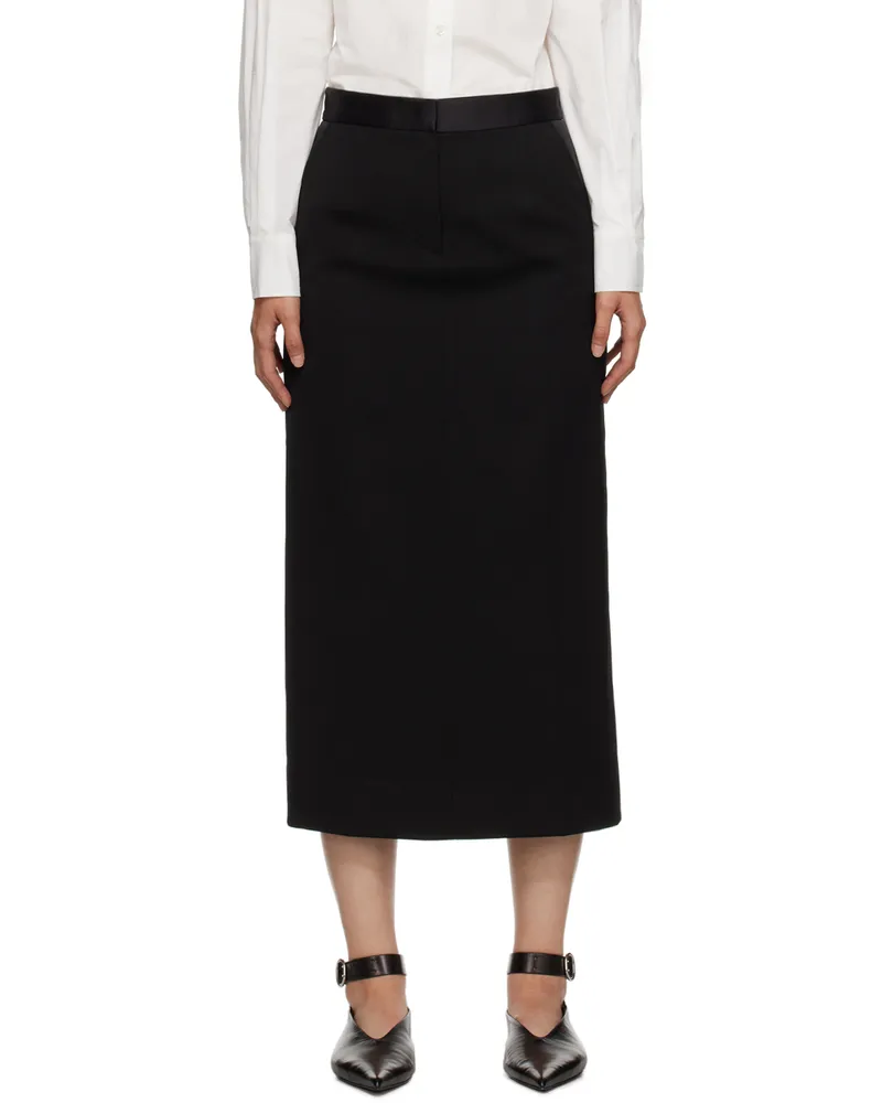 RECTO Black Tailored Maxi Skirt Black