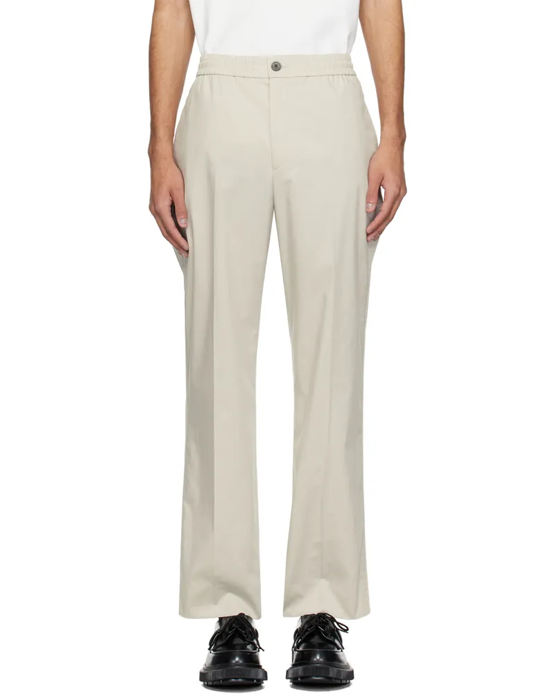 SOLID HOMME Gray Concealed Drawstring Trousers 818g