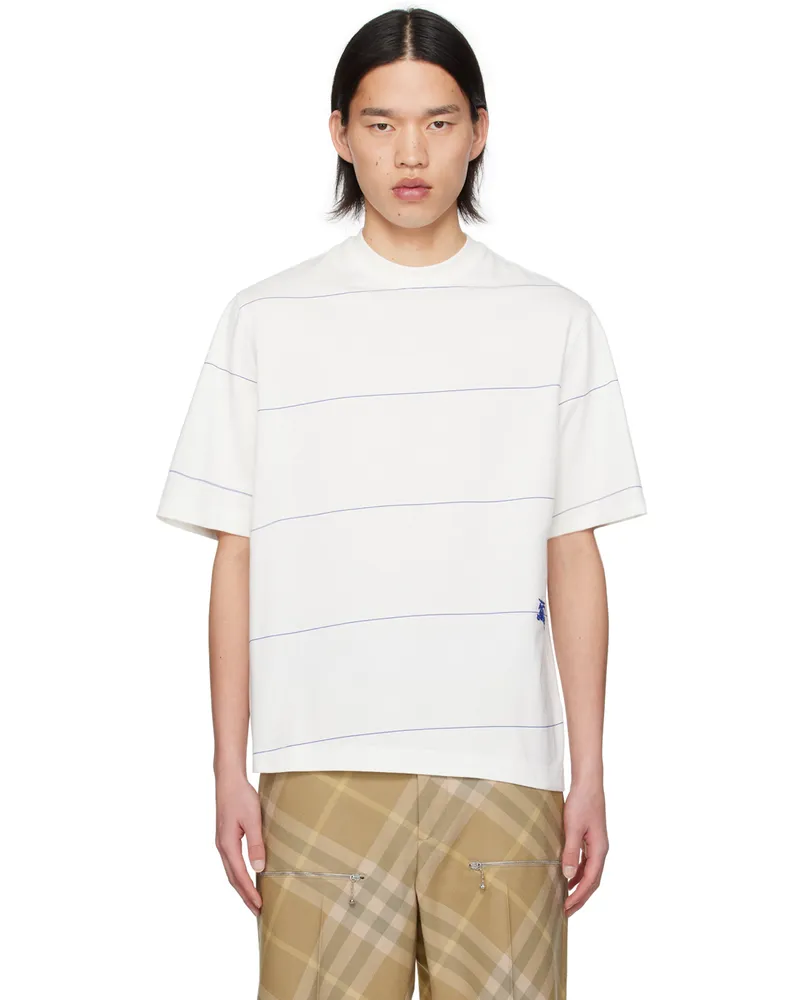 Burberry White Striped T-Shirt White