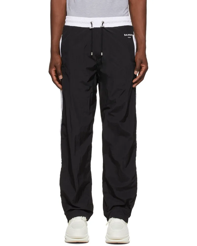 Balmain Black Nylon Lounge Pants Eab