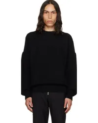 WE 11 DONE Black Square Patch Sweater Black