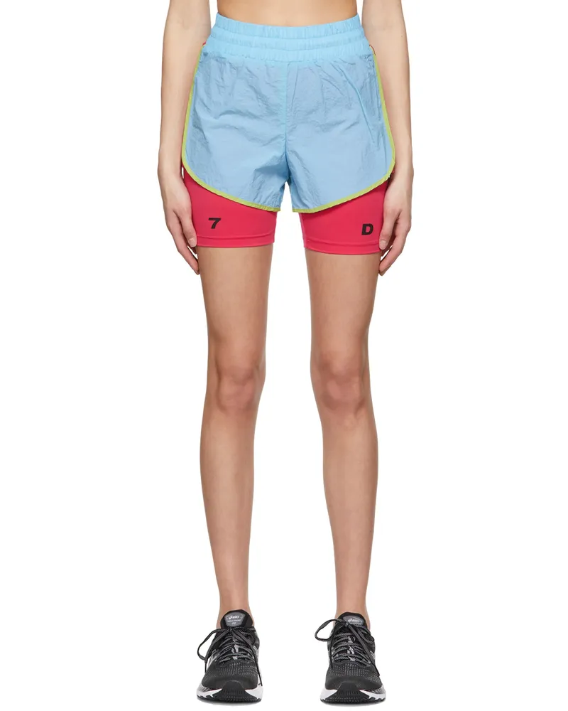 7 DAYS Active Blue & Pink Althea Shorts 332