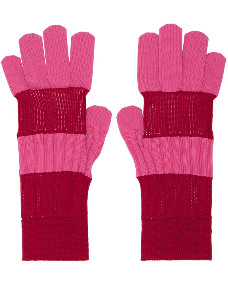 CFCL Pink & Red Fluted Gloves Pink
