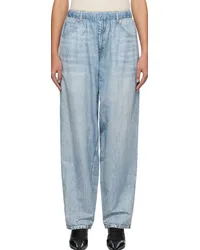 Alexander Wang Blue Printed Denim Track Pants 487a