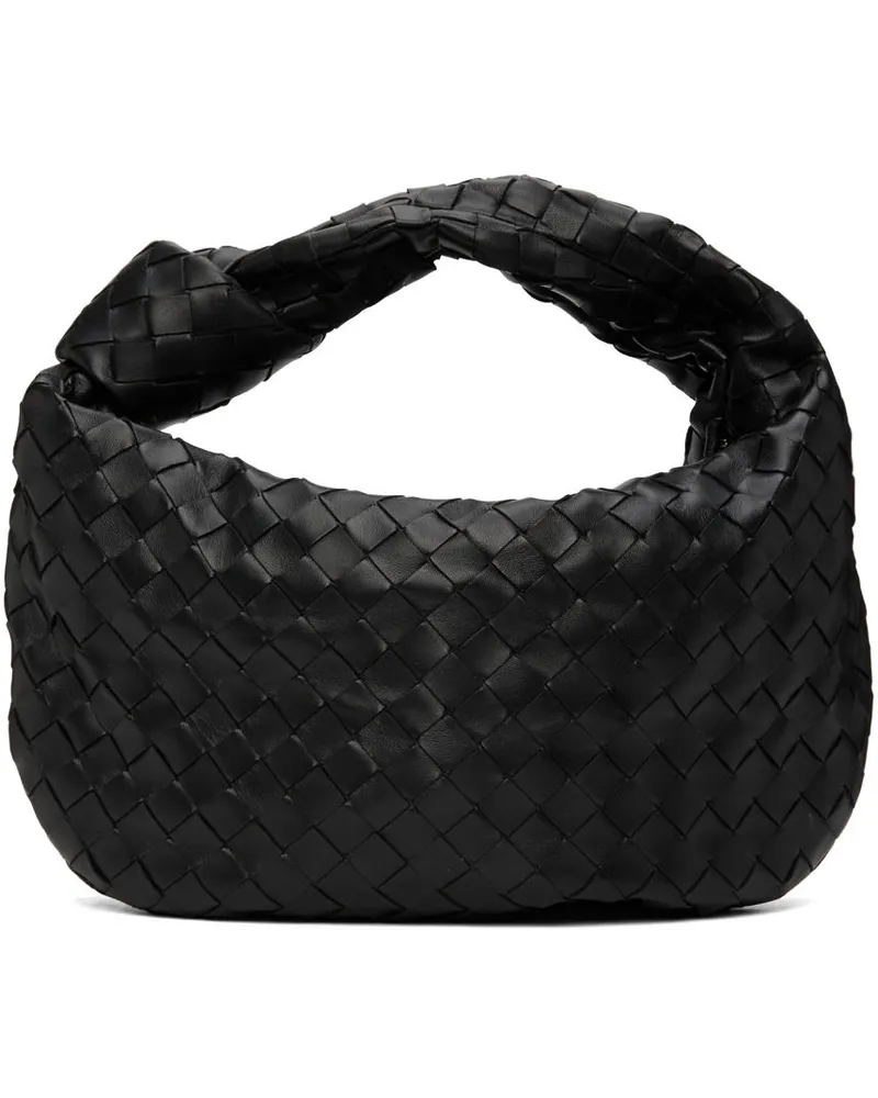 Bottega Veneta Black Teen Jodie Messenger Bag Black-Silver