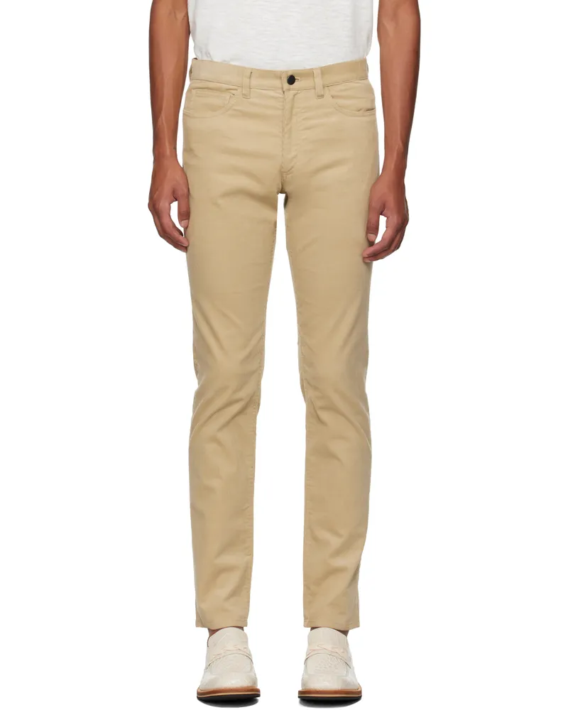 Theory Beige Raffi 5-Pocket Trousers Khaki