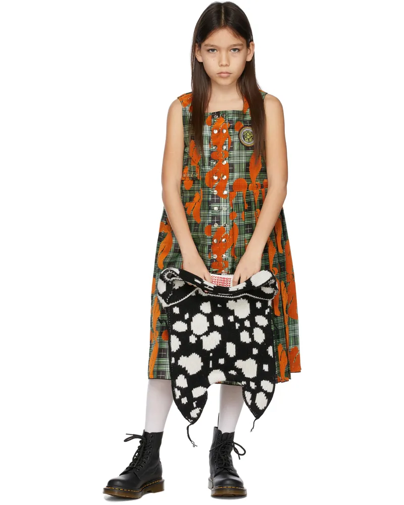 CHOPOVA LOWENA Kids Orange & Green Kilt Dress Orange