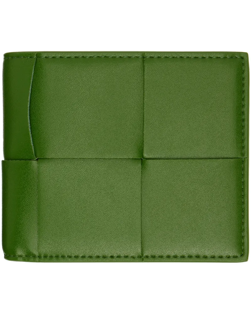 Bottega Veneta Green Bifold Wallet Avocado-silver