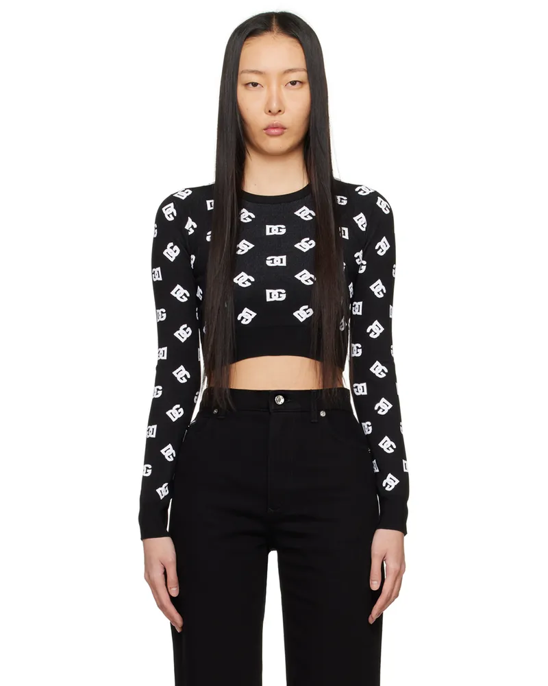 Dolce & Gabbana Black Jacquard Sweater N0004
