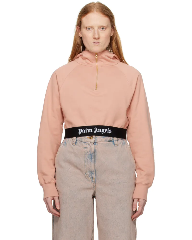 Palm Angels Pink Tape Hoodie Pink