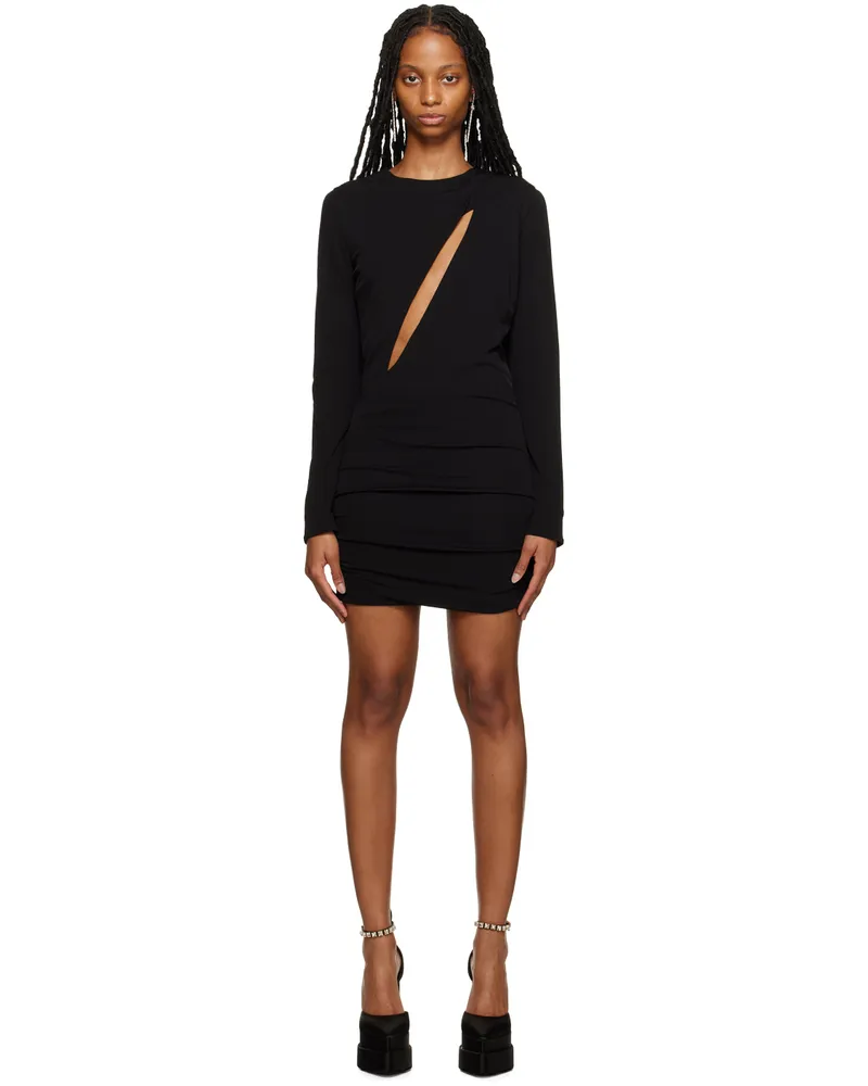 Versace Black Slashed Minidress 1b000