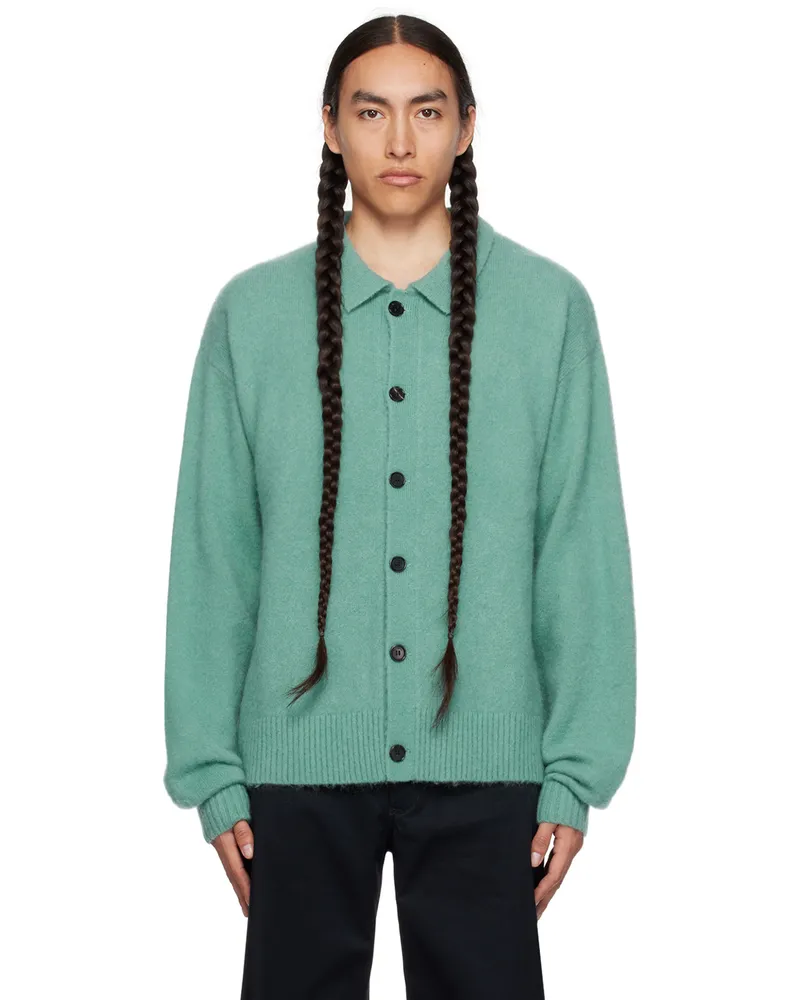 Wynn Hamlyn Blue Buttoned Cardigan Teal