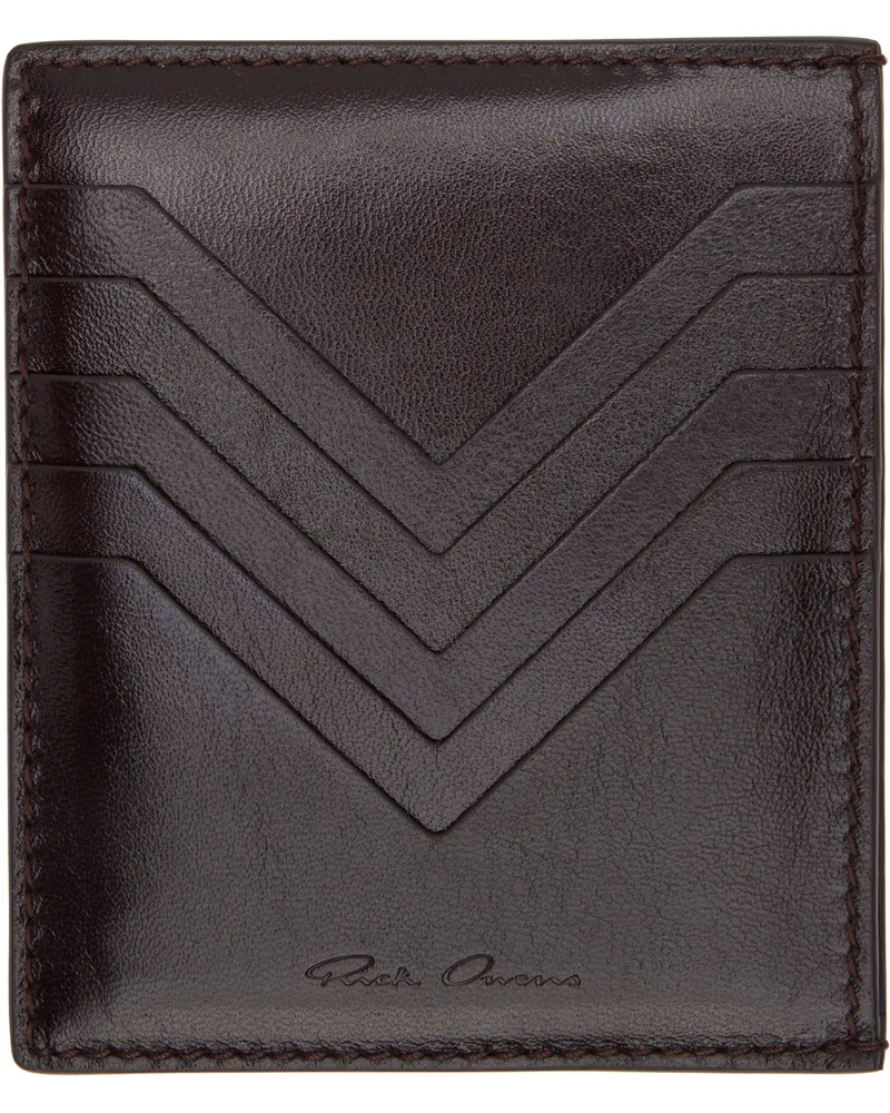 Rick Owens Brown Hollywood Square Card Holder 14