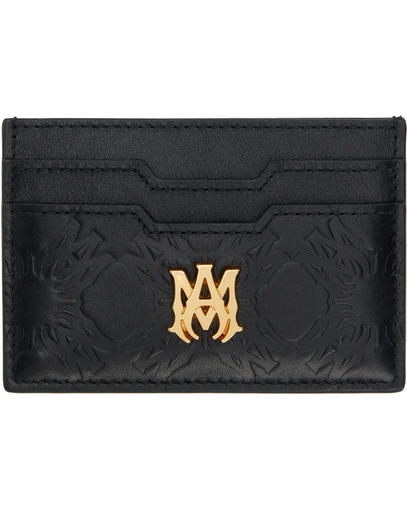 Amiri Black MA Quad Leather Card Holder Black