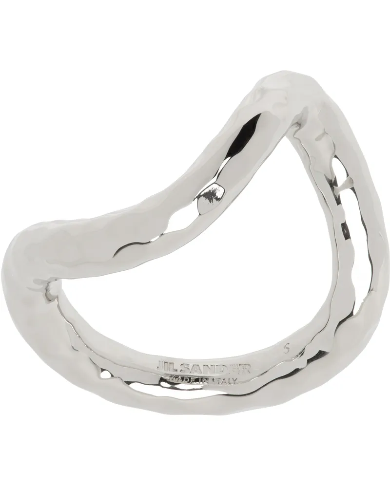 Jil Sander Silver Hammered Ring 042