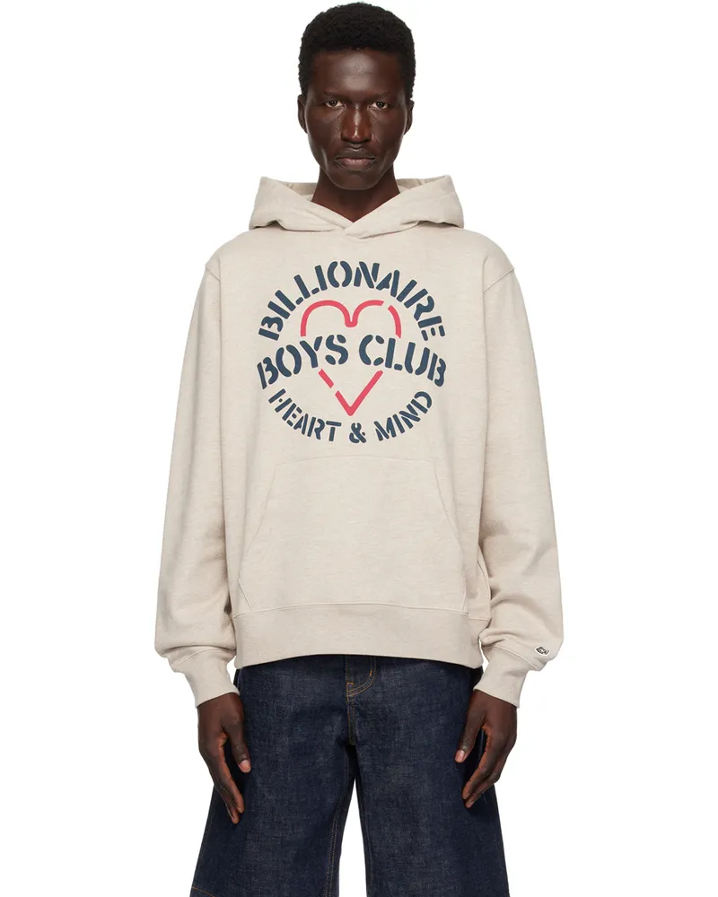 Billionaire Boys Club Beige Heart & Mind Stencil Hoodie Oat