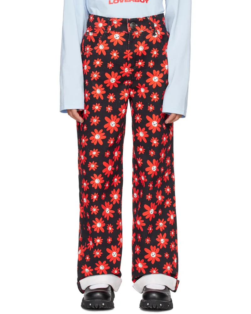 Charles Jeffrey Loverboy Kids Black Floral Jeans Crzdz