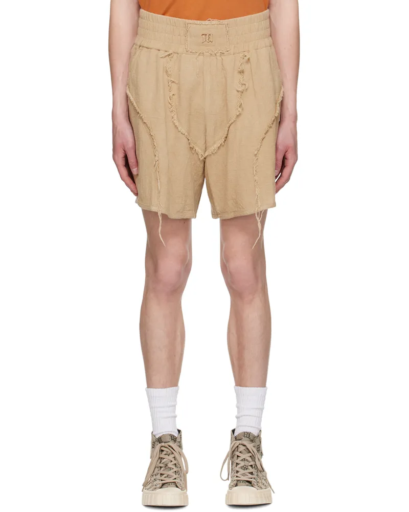 MISBHV Beige Jordan Barrett Edition Boxing Shorts Beige