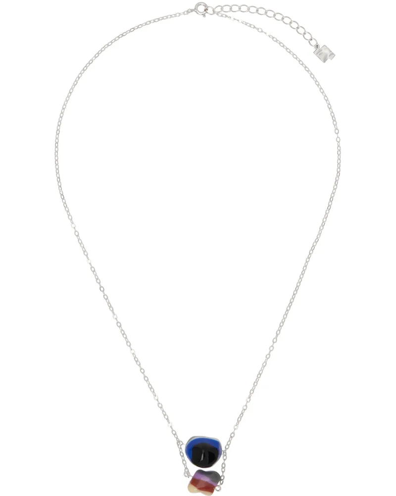 Adererror Silver Rapil Necklace Blue