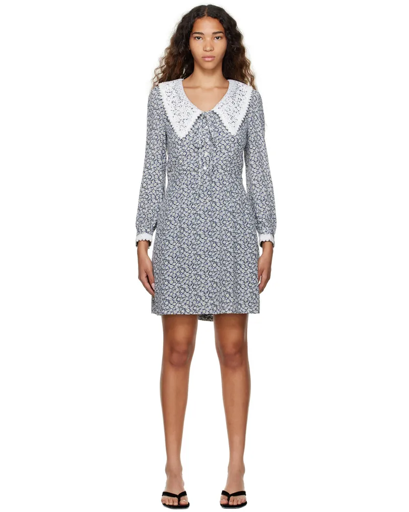 Rokh Navy Daisy Minidress 57navydaisy