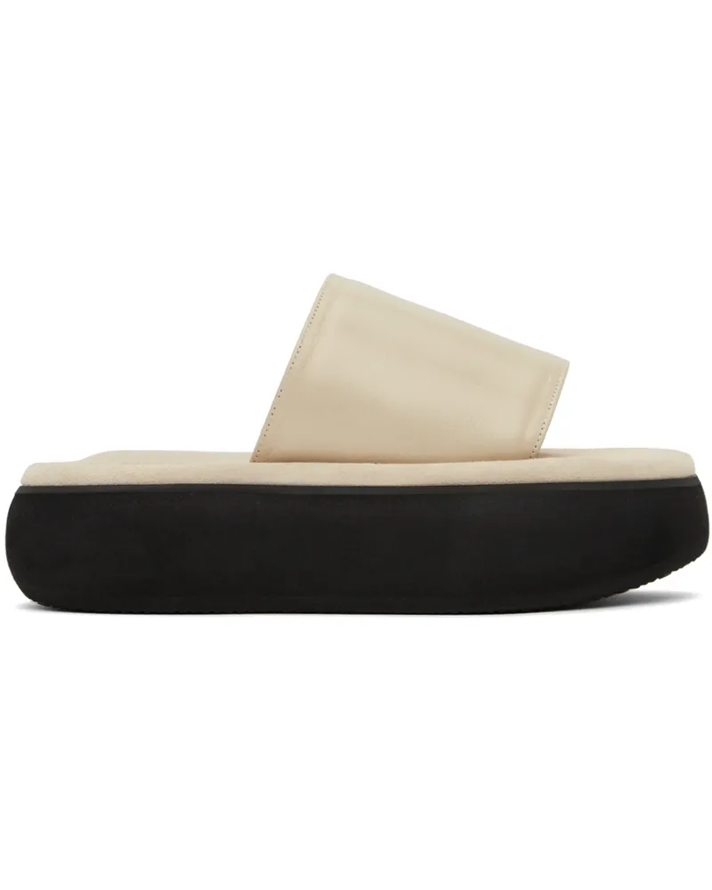 OSOI Beige Boat Padded Slides Washed