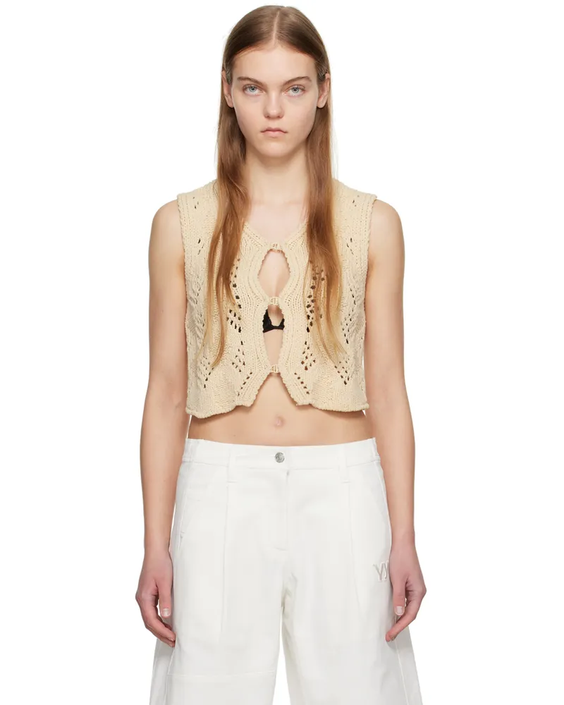 OPEN YY Beige Argyle Vest Beige