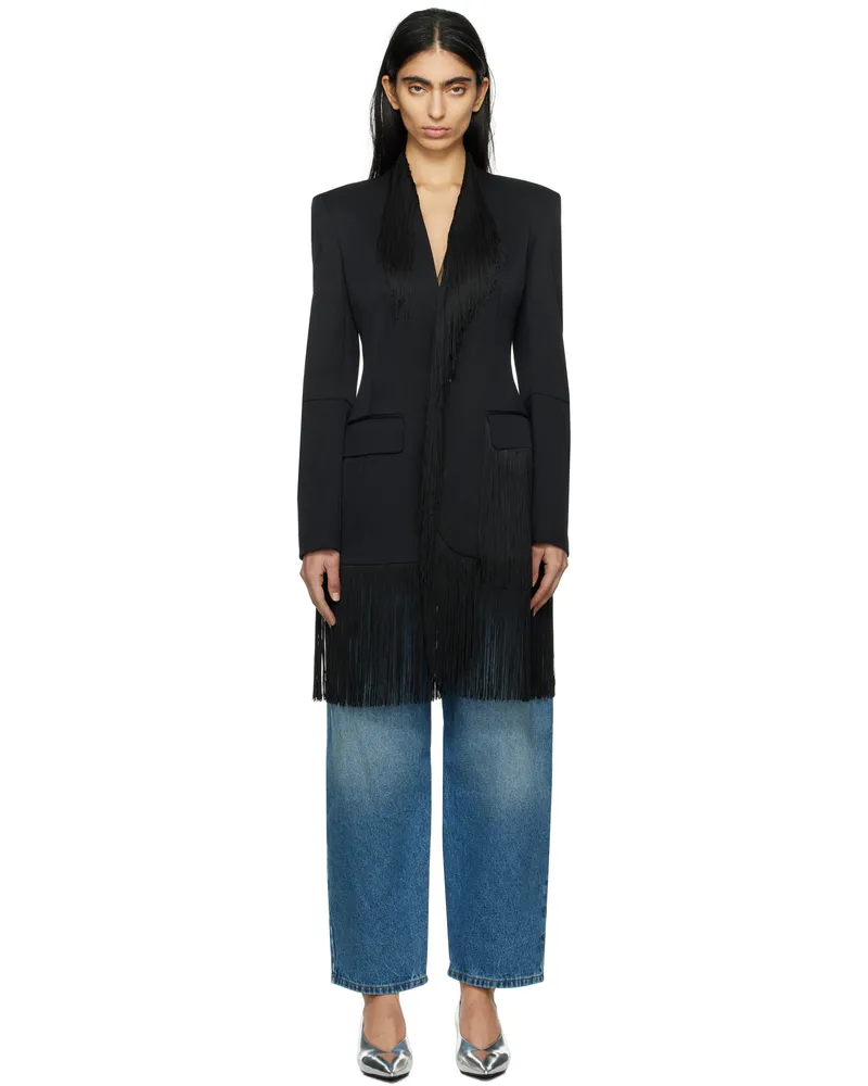 Maison Margiela Black Wool Tailoring Fringe Blazer 900