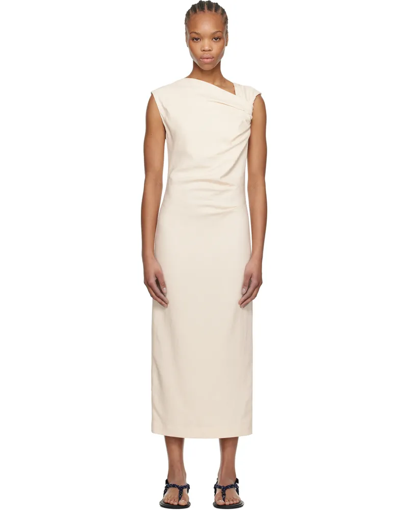 MSGM Off-White Twisted Midi Dress 02