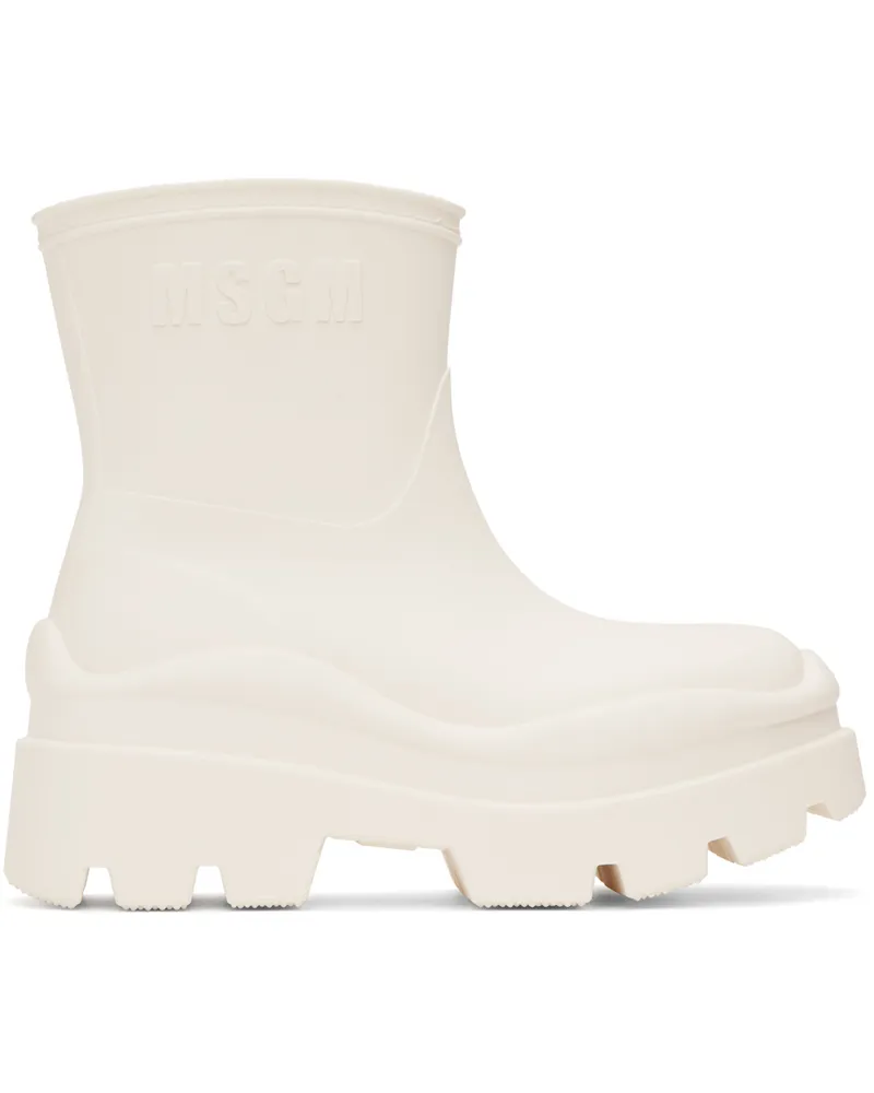 MSGM White Supergomma Boots Optical