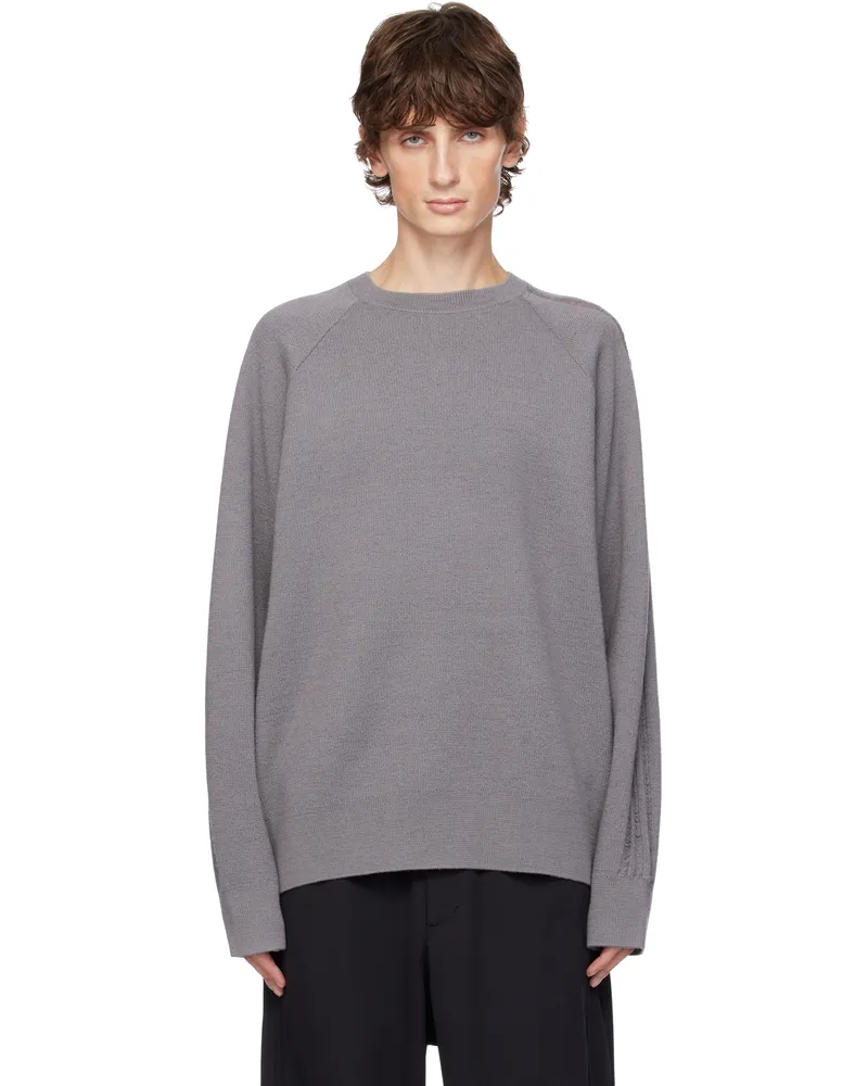 Y-3 Gray 3S Knit Sweater Grey